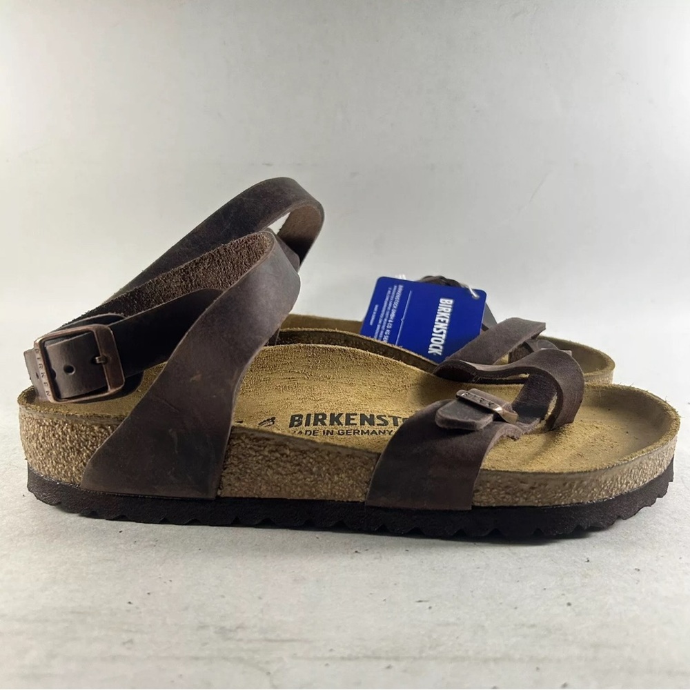 Birkenstock Brown Two-Strap Ankle Wrap Sandals